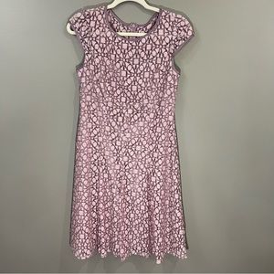 Adrianna Papell Dusty Rose Midi Fit & Flare Cap Sleeve Dress 10